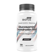 Глюкозамін, Хондроїтин, МСМ, Glucosamine, Chondroitin, MSM, Biotus, 120 таблеток