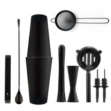 Подарочный набор для бара KM-TZS167 10 предметов барный инвентарь из нержавеющей стали Black
