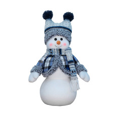 Новогодняя фигурка под елку YH239907B Снеговик 40 см рождественская мягкая игрушка Blue