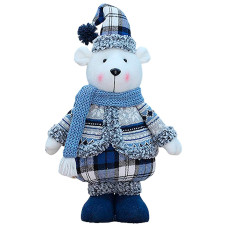 Новогодняя фигурка под елку YH239913 Мишка 48 см рождественская мягкая игрушка Blue