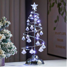 Настольная лампа-ночник SDS001 Хрустальная ёлочка от батареек декоративный светильник новогодний Холодный свет