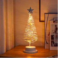 Настольная лампа-ночник SDА011 Ёлочка от батареек декоративный светильник новогодний Холодный свет