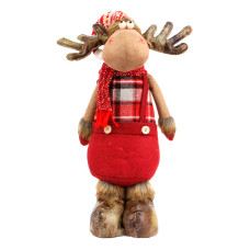 Новогодняя фигурка под елку YF201898A  новогодний олень 42 см рождественская мягкая игрушка Red