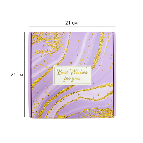 Подарочный набор Spa Gift Basket Set 01 8 предметов термостакан мыло бомбочка соль для ванны ароматическая свеча открытка резинка браслет Violet