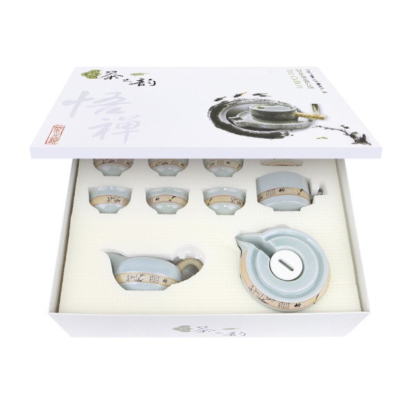 Набор для чайной церемонии для приготовления чая гайвань пиалы с чайником на 6 персон #07 Шепот бамбука