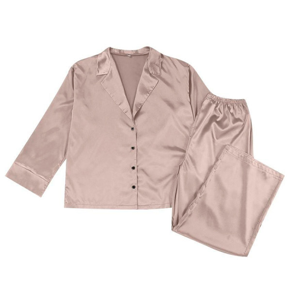 Женский шелковый комплект для дома и сна 2SYCK1315 рукашка и штаны женская пижама атласная Мокко L