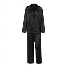 Женский шелковый комплект для дома и сна 2SYCK1315 рукашка и штаны женская пижама атласная Черный S