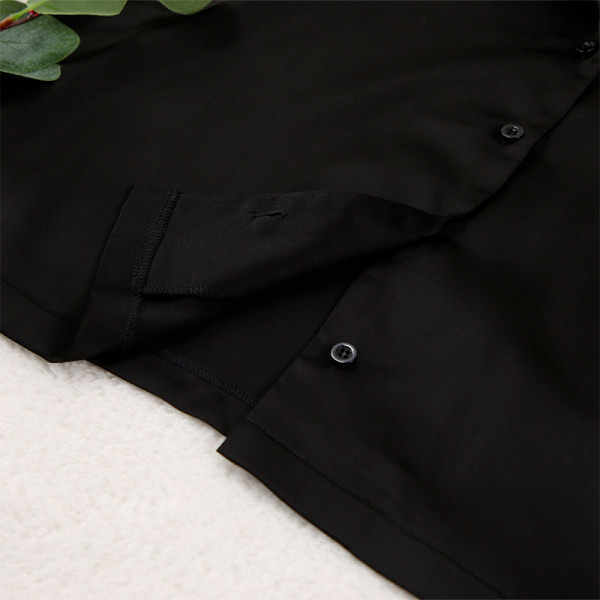 Женский шелковый комплект для дома и сна 2SYCK1315 рукашка и штаны женская пижама атласная Черный S