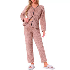 Женская тёплая пижама 5312 Light pink костюм для дома XL