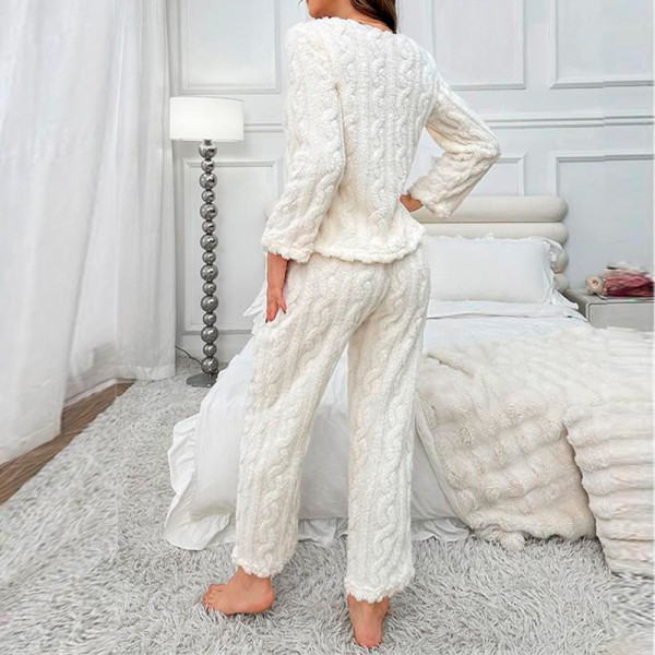 Женская тёплая пижама 5312 White костюм для дома XL