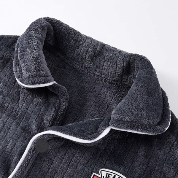 Комплект мужской пижамы CK-206 Dark Gray рубашка с длинным рукавом и штанами теплая L