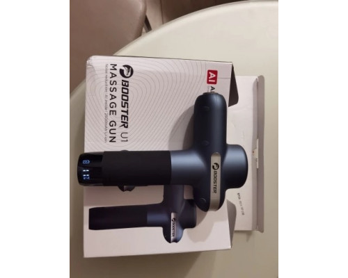 Професійний перкусійний масажер Booster Lightsaber U1 (24v) – синій масажний пістолет для тіла