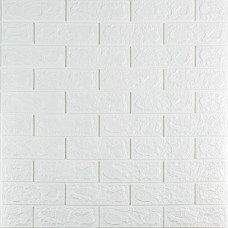 3D панель самоклеюча 690х780х5мм цегла Білий (001-5) SW-00000029
