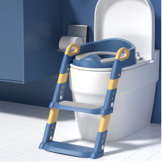 Детское сиденье на унитаз со ступенькой и ручками Bestbaby BC-108 Blue