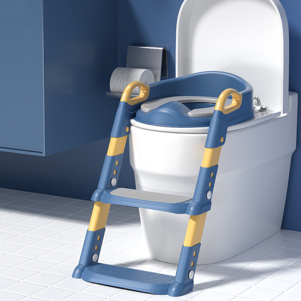 Детское сиденье на унитаз со ступенькой и ручками Bestbaby BC-108 Blue