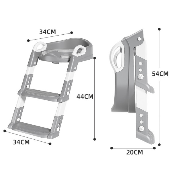 Детское сиденье на унитаз со ступенькой и ручками Bestbaby BC-108 Gray