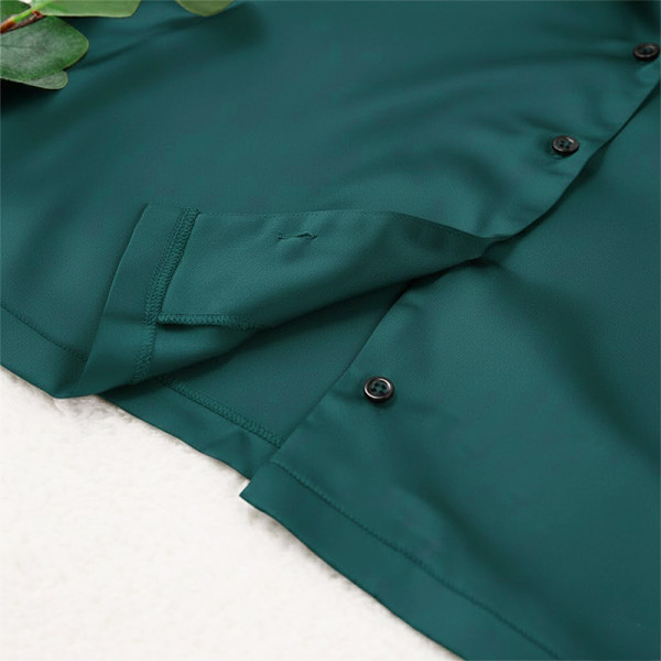 Женский шелковый комплект для дома и сна 2SYCK1315 рукашка и штаны женская пижама атласная Изумрудный M