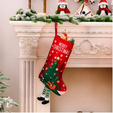 Новогодний декоративный носок для подарков F18 Елка