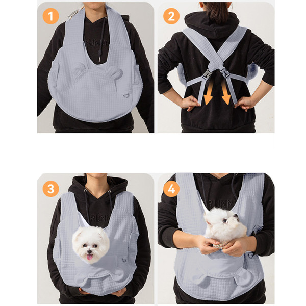 Нагрудная сумка-переноска для котов и собак 2307MSML1185 кенгуру Gray