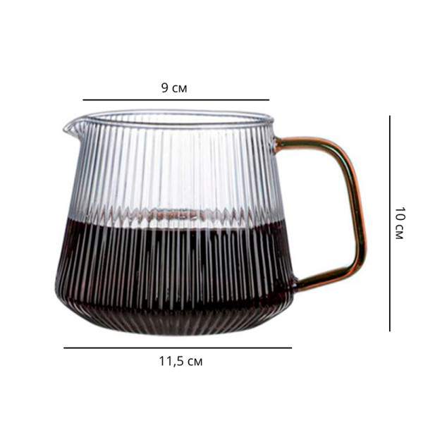 Сервер Ecocoffeetools B360580 графин для приготовления кофе заварник для пуровера стеклянный 580 мл