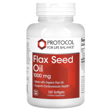 Олія насіння льону, Flax Seed Oil, Protocol for Life Balance, 1000 мг, 120 гелевих капсул