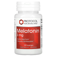 Мелатонін, Melatonin, Protocol for Life Balance, 3 мг, 120 льодяників