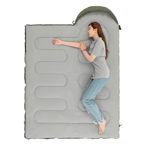 Спальный мешок для туризма 0021 210*75 см Green  0,95 кг