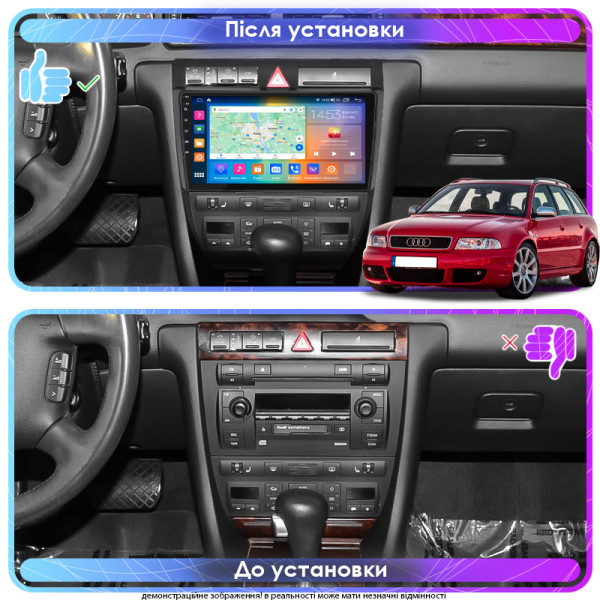 Штатная магнитола Lesko для Audi RS 6 I (C5) 2002-2006 экран 9" 2/32Gb CarPlay 4G Wi-Fi GPS Prime