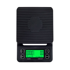 Весы с таймером для кофе Choxila MS-K07 электронные для бариста с резиновым ковриком настольные для кофейни Black 3 кг