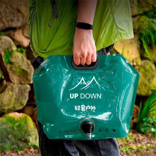 Канистра пакет для воды Up Down UD-SD201 туристическая с краном 8л складная пищевая Green