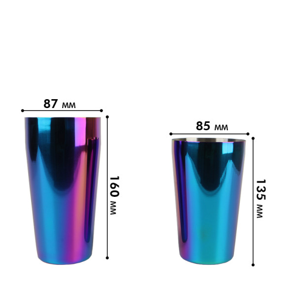 Шейкер для коктейлей FS72645 из нержавеющей стали 600 мл/700 мл Rainbow