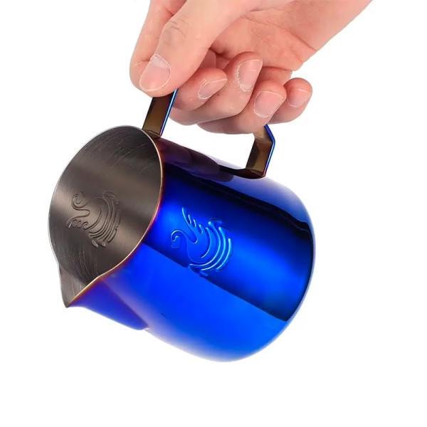 Питчер для молока JibbiJug молочник для вспенивания молока нержавеющая сталь градиент 600 мл Blue