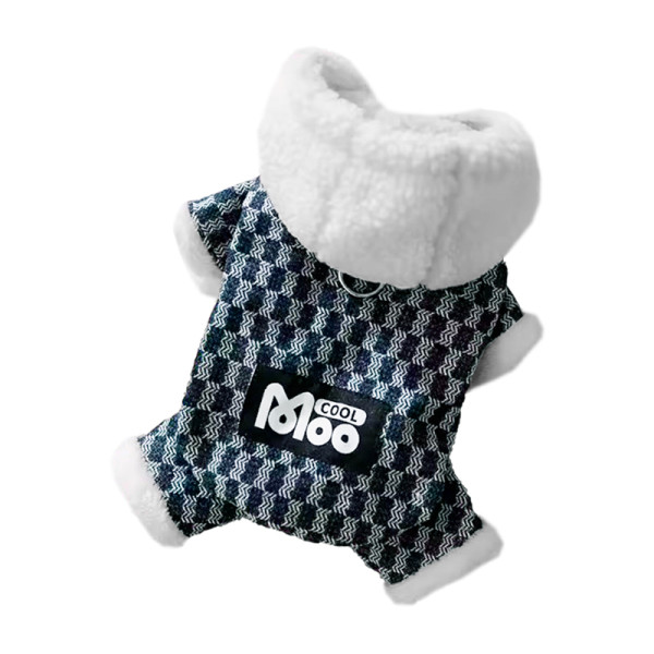 Комбинезон с капюшоном для собак Moo 2410SXMJ0172 тедди с петлей для поводка Dark Blue S