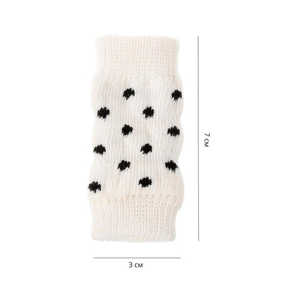 Наколенники для собак 2305CGSL1479 вязаные носки Горох Белые S