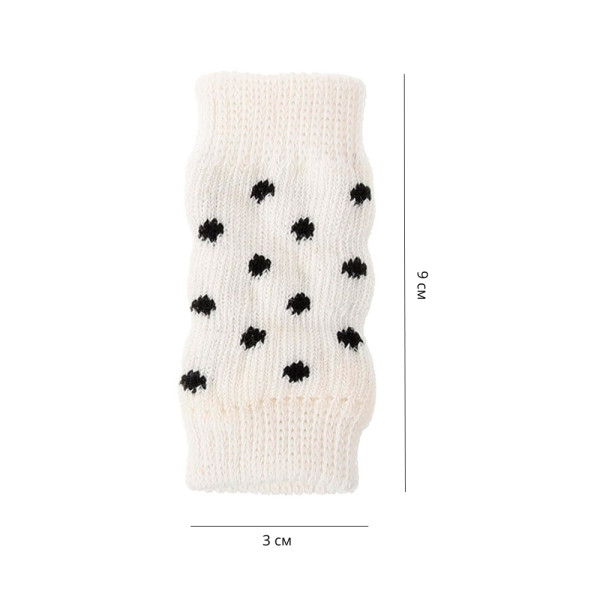 Наколенники для собак 2305CGSL1479 вязаные носки Горох Белые М