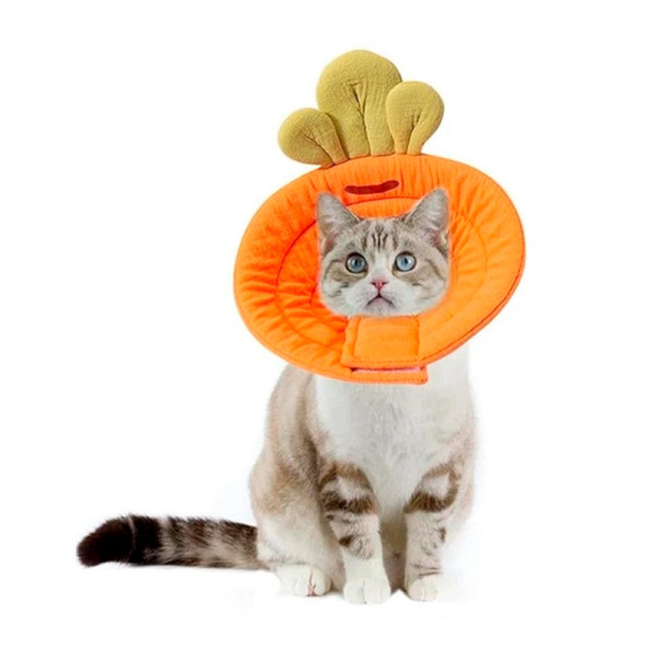 Мягкий воротник-подушка для кошек 2205SXSL0399 послеоперационный защитный от вылизывания XL Carrot