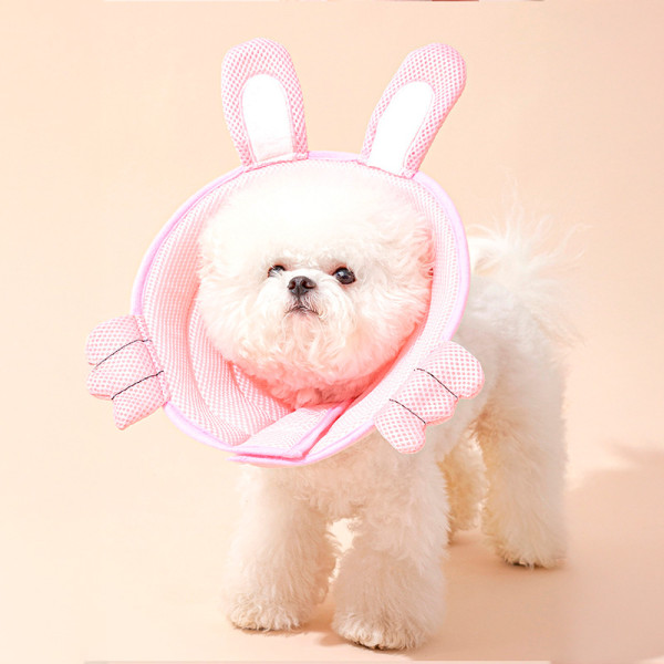 Мягкий воротник-подушка для кошек 2212CGAN028 послеоперационный защитный от вылизывания M Bunny