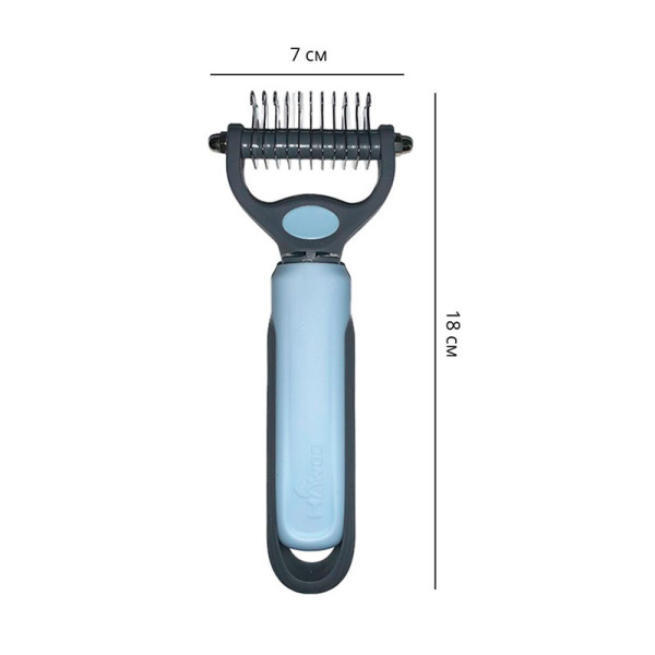 Колтунорез Taotaopets 04A4413 для удаления подшерстка шерсти для собак и кошек Blue