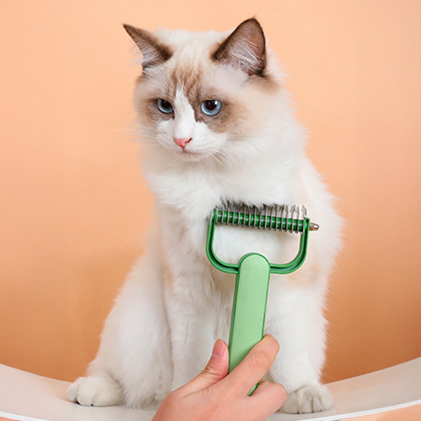 Колтунорез Taotaopets 095531 для удаления подшерстка шерсти для собак и кошек Green