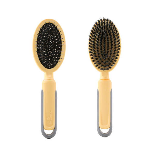 Расческа Taotaopets 04A2212 двухсторонняя с щеткой для собак и кошек для разных типов шерсти Yellow