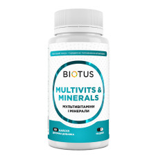 Мультивітаміни та мінерали, Multivits & Minerals, Biotus, 60 капсул