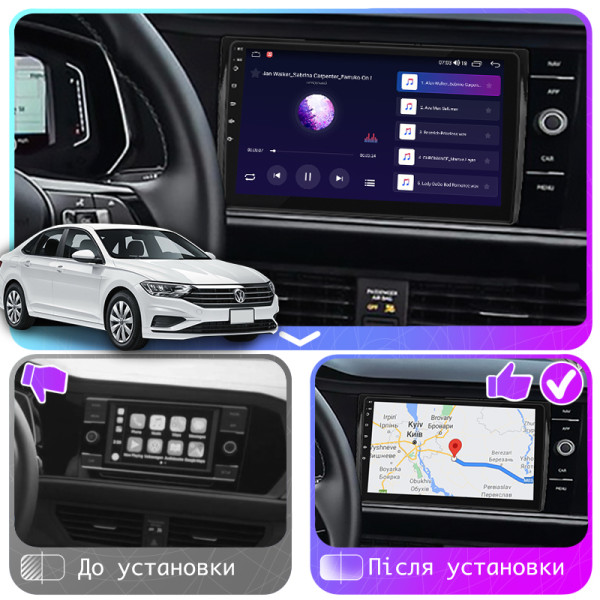 Штатная магнитола Lesko для Volkswagen Jetta VII 2018-н.в. экран 9" 4/64Gb CarPlay 4G Wi-Fi GPS Prime
