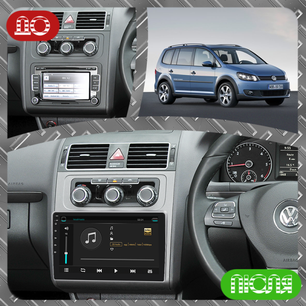 Штатная магнитола Lesko для Volkswagen Touran II 2010-2015 экран 10" 4/64Gb 4G Wi-Fi GPS Top