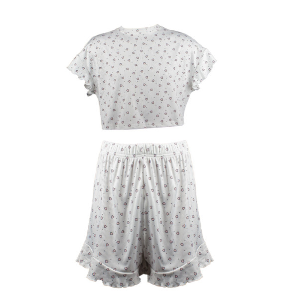 Женский комплект для дома и сна SM240426DHX6 футболка и шорты женская пижама белая с сердечками M