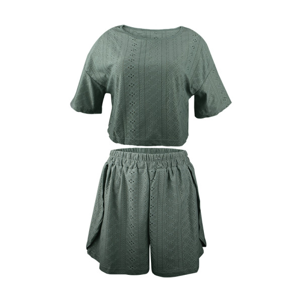 Женский комплект для дома и сна SM24107A футболка и шорты женская пижама Green M