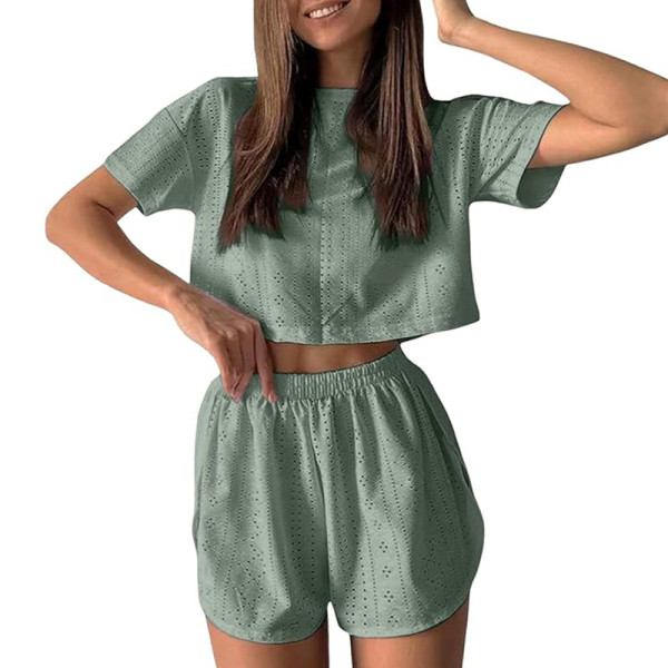 Женский комплект для дома и сна SM24107A футболка и шорты женская пижама Green M