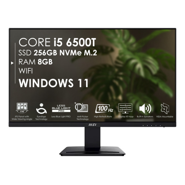 Моноблок Неттоп HP EliteDesk 800 G3 s1151 (Core i5-6500T/ DDR4 8GB/ SSD256GB M.2/ Wi-Fi); Монітор 27" MSI Pro MP273A Black