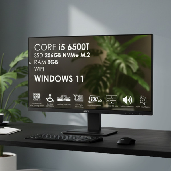 Моноблок Неттоп HP EliteDesk 800 G3 s1151 (Core i5-6500T/ DDR4 8GB/ SSD256GB M.2/ Wi-Fi); Монітор 27" MSI Pro MP273A Black