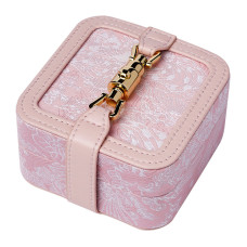 Шкатулка Casegrace SP-01328 для украшений и ювелирных изделий портативная с замком 10*10*5 см Pink
