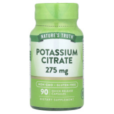 Калій цитрат, Potassium Citrate, Nature's Truth, 275 мг, 90 капсул швидкого вивільнення
